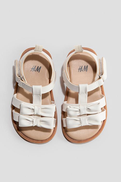 Appliquéd strappy sandals - white