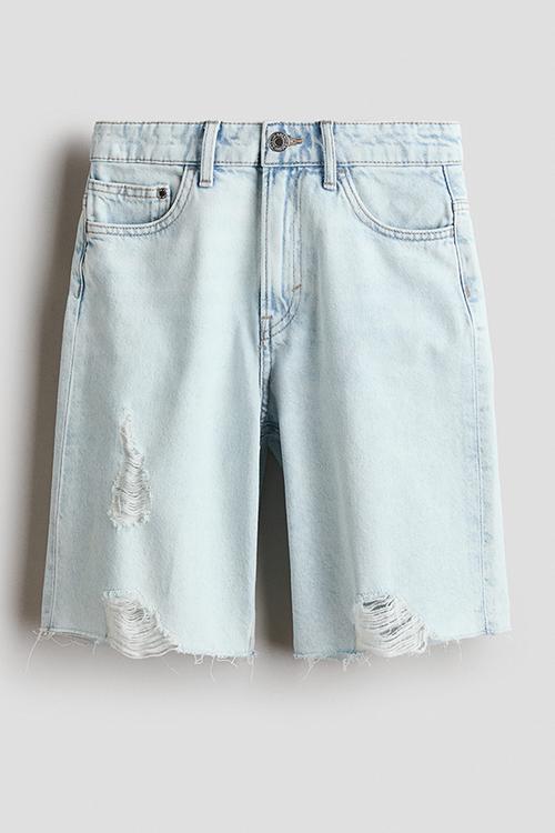 Baggy fit denim shorts - light denim blue