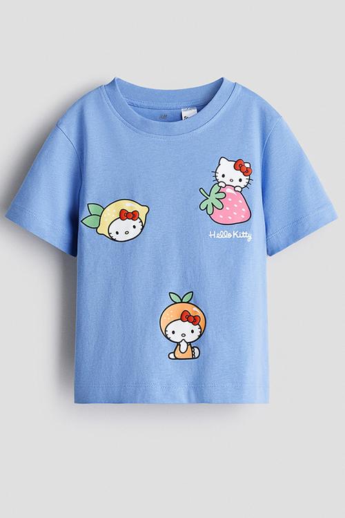 Printed T-shirt - blue/hello kitty