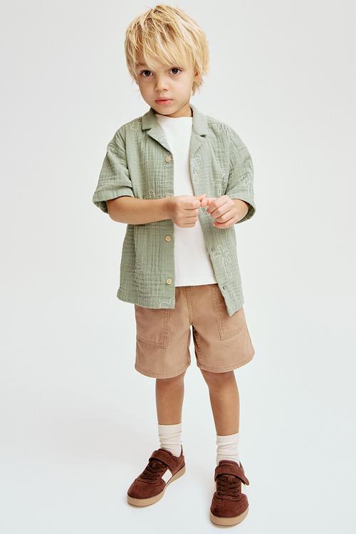2-Pack canvas shorts - dark beige/dark khaki green