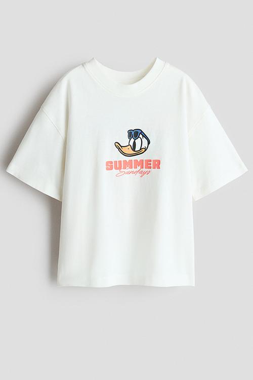 Oversized printed t-shirt - cream/donald duck