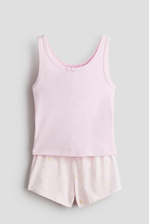 Cotton pyjamas - light pink/floral