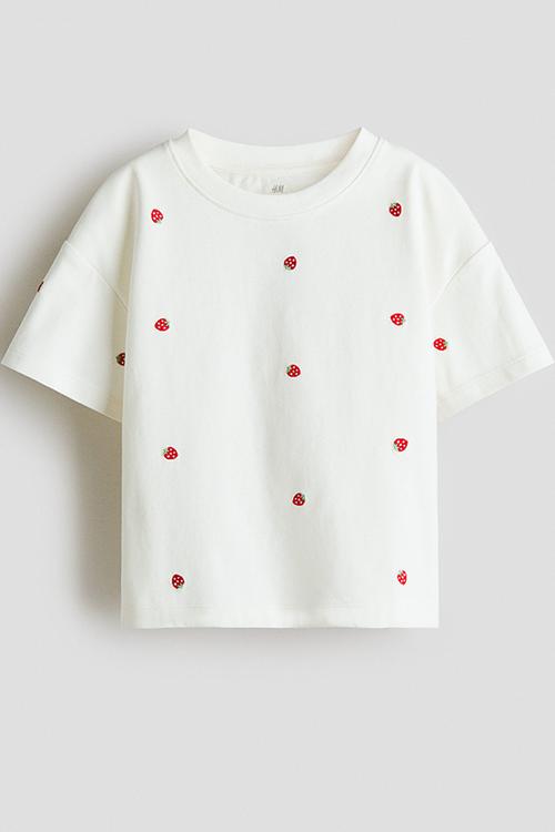 Embellished t-shirt - white/strawberries