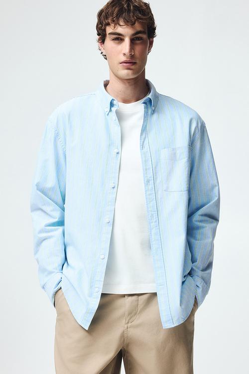 Regular fit oxford shirt - light blue/striped
