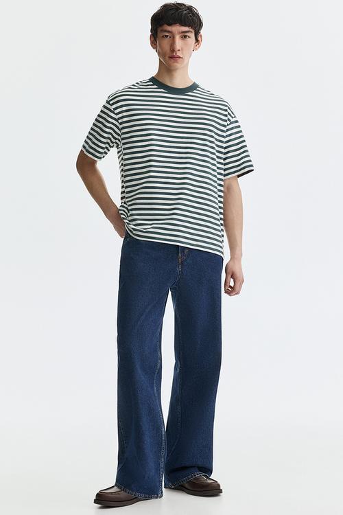 Relaxed fit t-shirt - teal/striped