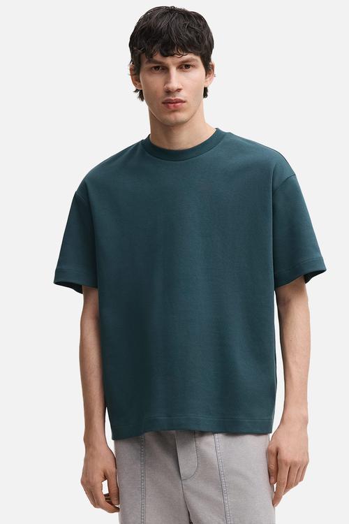 Loose fit interlock t-shirt - dark teal