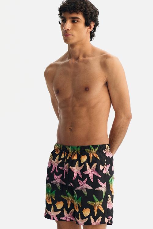 Patterned swim shorts - black/patterned