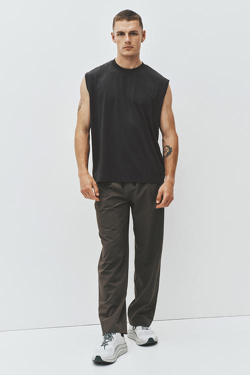 Loose fit sports vest top with drymove. - dark grey