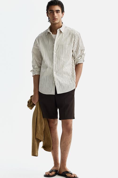 Loose fit bermuda shorts - dark brown