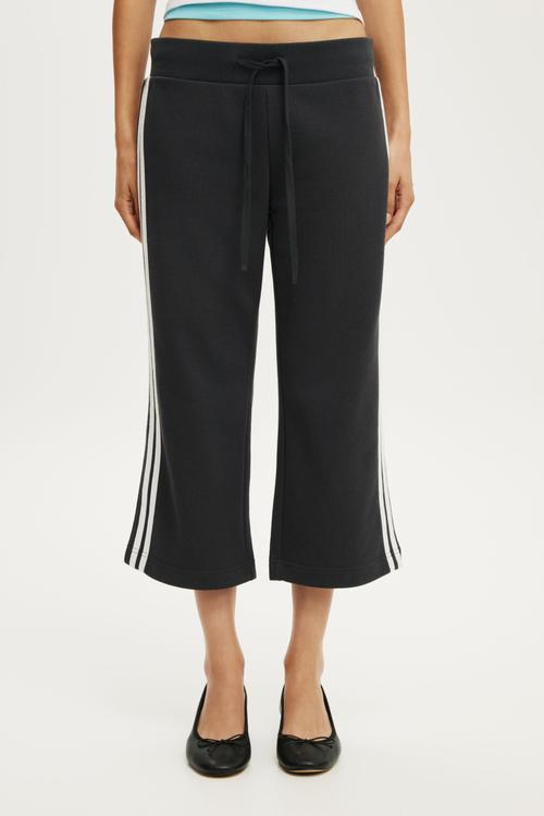Capri Fleece Sweatpant - Shadowstone/White Stripe