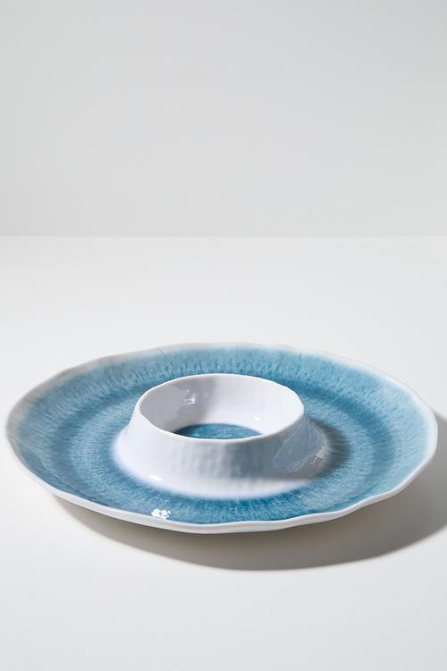 Glaze Melamine Dip Plate 35cm - Blue 
