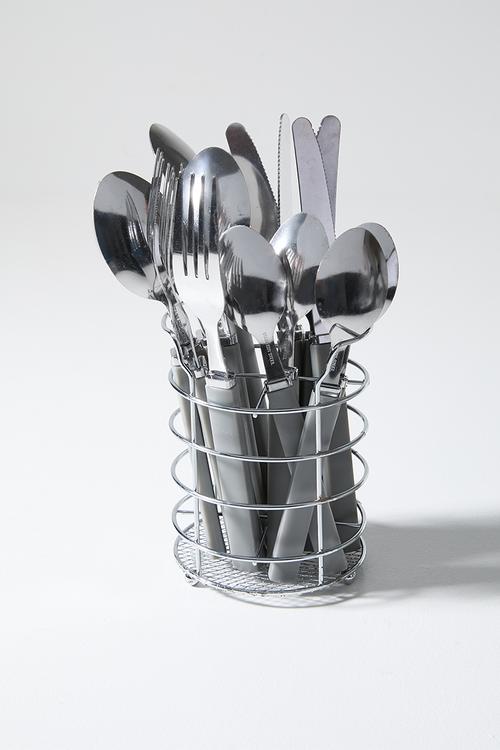 Chrome S steel  17pcs cutlery set - Grey