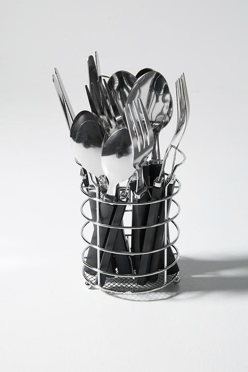Chrome S steel  17pcs cutlery set - Black