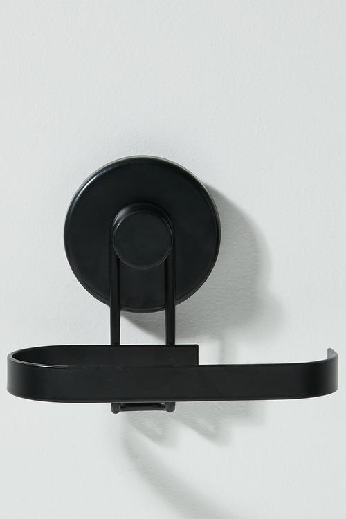 Suction toilet roll holder - black