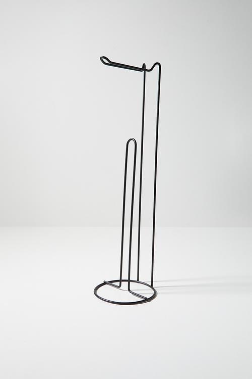 Toilet roll holder coated metal - black