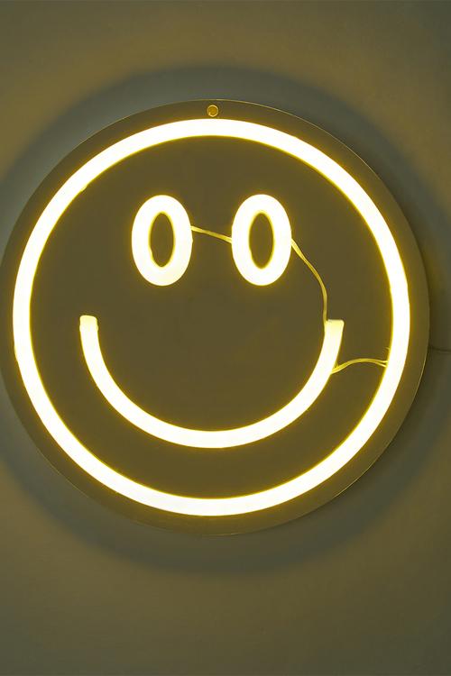 Smiley LED Light Neon - yellow