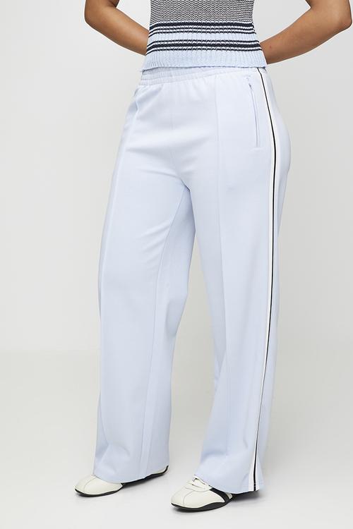 Pull On Elasticated Straight Leg Jogger With Side Tape Detail - Light Blue
