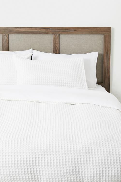 Mesa Cotton Waffle Duvet Cover Set - White