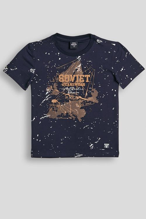 Boys Rotary Print T-Shirt - Navy