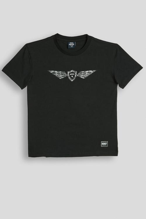 Boys S/Slv Crew Neck Tee (Box Fit) - Black
