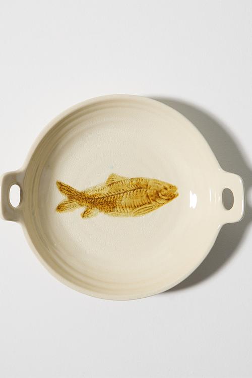 Stoneware Fish Serving Bowl - Natural