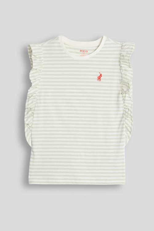 Girls Chloe Frill Sleeveless Tee - Cool Sage