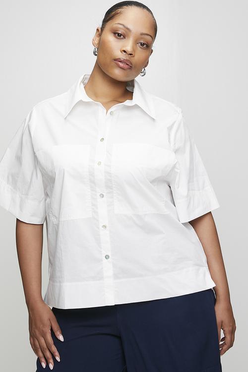 Plus Big Pocket Shirt - Milk