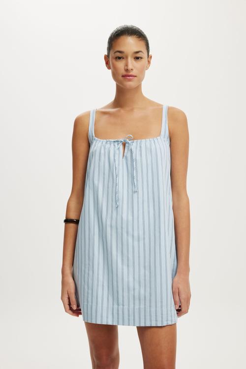 Willow Mini Dress - Holly Stripe Seaside Blue