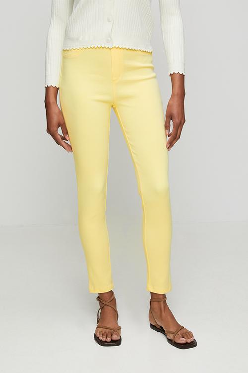 Narrow Waistband Mid Wasit Pull On Legging - Lemon