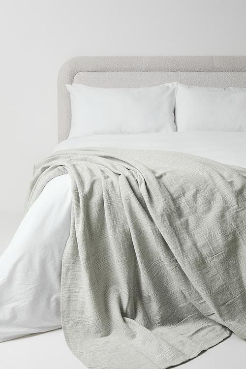 Cotton Striped Blanket - Grey