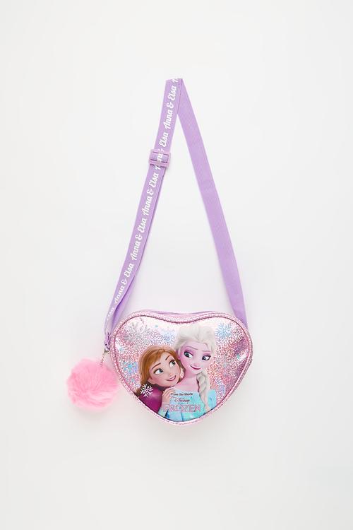 Frozen Shimmer Heart Sling Bag - purple