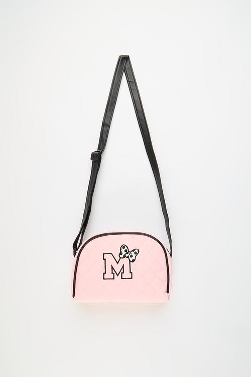 Minnie Quilted Pu Crossbody - pink/black