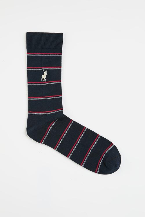 Pinstripe Sock - Navy Multi