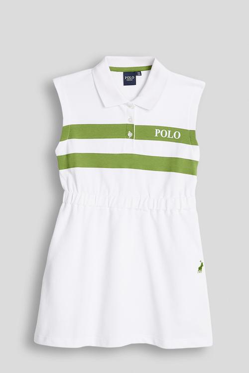 Girls Nandi Printed Stripe Dress - White
