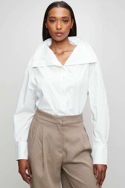 Wmn Camilla Ls Relaxed Shirt - White