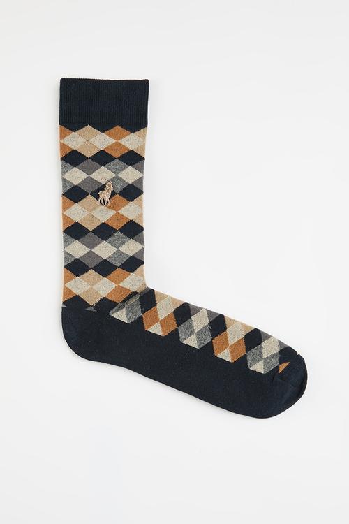 Geometric Sock - Navy Multi