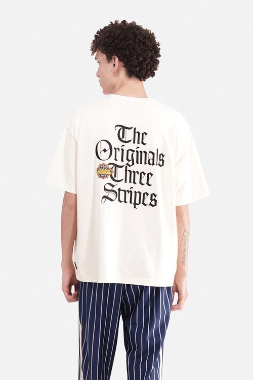 Originals Three Stripes back print Tee - Warm Vanilla