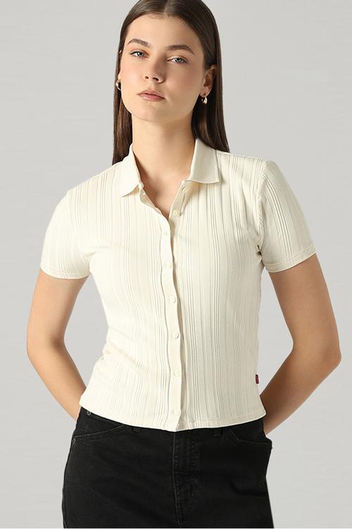 Leah Knit Shirt - White