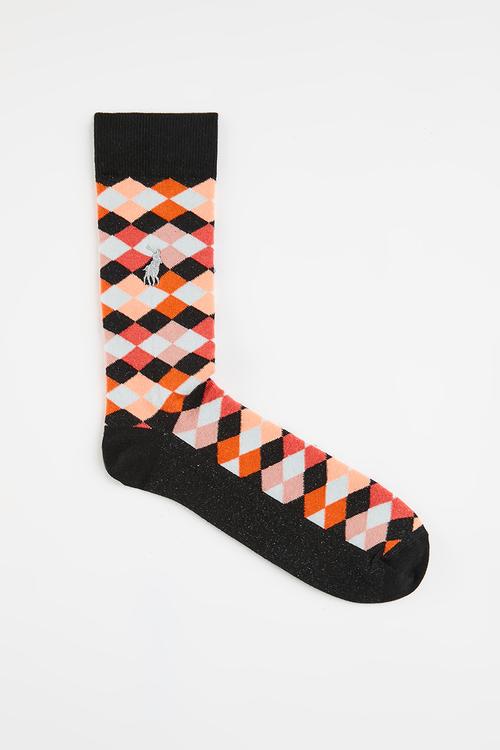 Geometric Sock - Black Multi