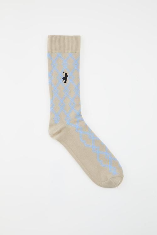 Interlock Pattern Sock - Stone Multi