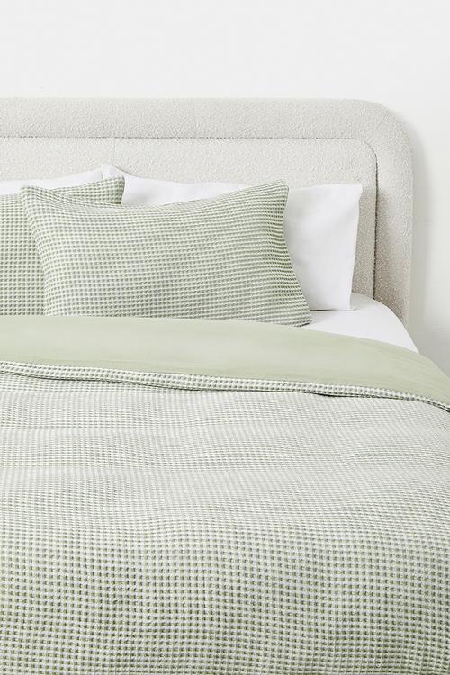Nap Waffle Weave Duvet Set Sage