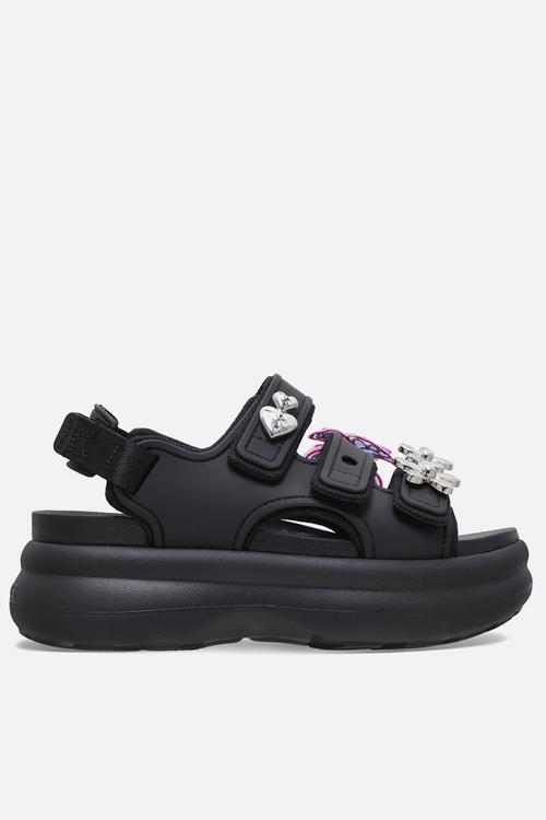 Soho frosted sport sandal - black