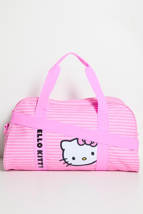 Hello Kitty Striped Duffle - pink