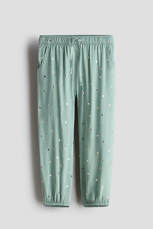 Woven joggers - light dusty green/hearts
