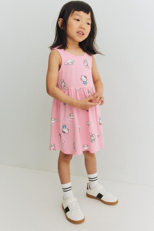 Printed cotton dress - pink/sanrio