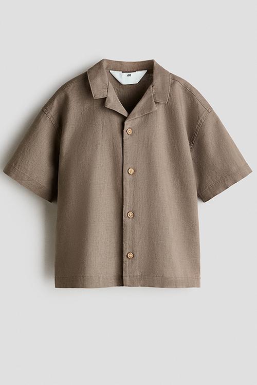 Linen-blend resort shirt - mole