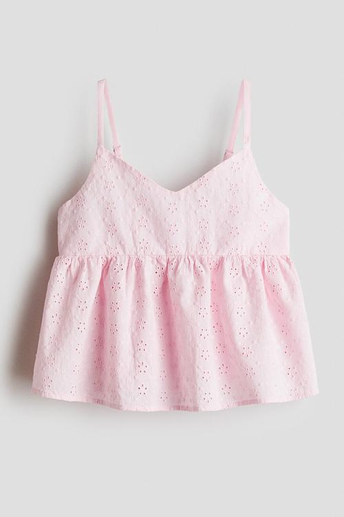 Peplum strappy top - light pink