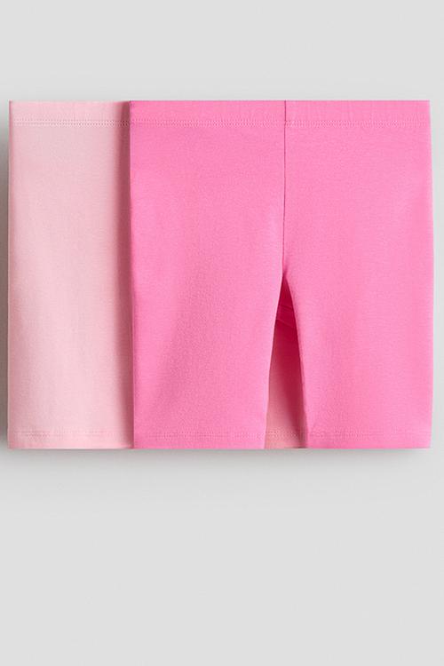 2-pack cotton cycling shorts - pink/light pink