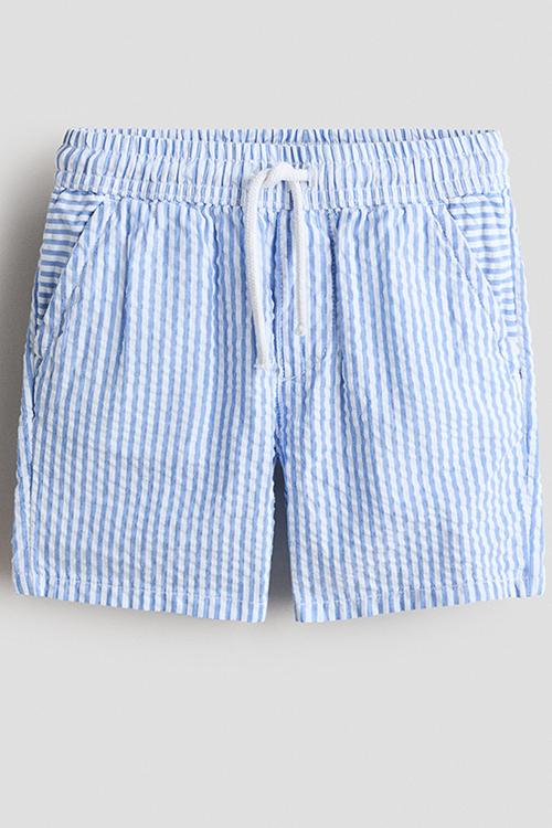 Seersucker shorts - blue/striped