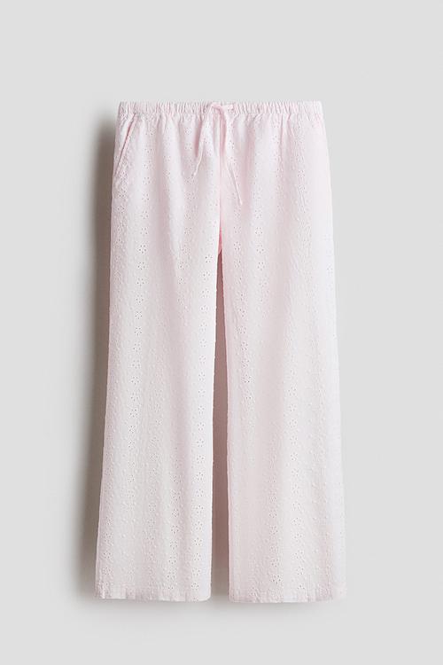 Broderie anglaise trousers - light pink